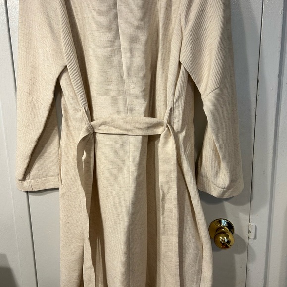 ZARA Cream Long Autumn Winter Coat - Picture 8 of 12